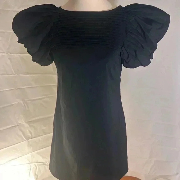 Moda International Elegant Black Puff Sleeve Dress - Picture 1 of 8